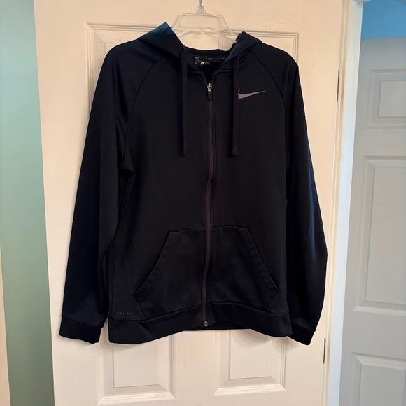 Nike Other - Nike Hoodie Mens M Black Polyester Full Zip Dri-FIT Athletic Classic Gym Workout